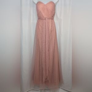Jenny Yoo Strapless Blush Pink Tulle Gown